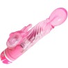 vibrateur multivitesses avec stimulateur rose