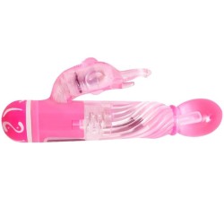 vibrateur multivitesses avec stimulateur rose