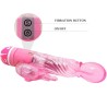 vibrateur multivitesses avec stimulateur rose
