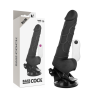 vibrateur réaliste télécommande noir avec testicules 19.5 cm -o- 4 cm