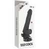 vibrateur réaliste télécommande noir avec testicules 19.5 cm -o- 4 cm