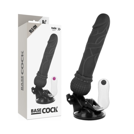 vibrateur réaliste télécommande noir 19.5 cm -o- 4 cm