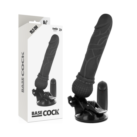vibrateur réaliste télécommande noir 19.5 cm -o- 4 cm