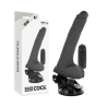 vibrateur réaliste noir télécommande avec testicules 20 cm -o- 4 cm