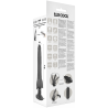vibrateur réaliste noir télécommande avec testicules 20 cm -o- 4 cm