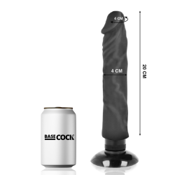 vibrateur réaliste 2-1 noir 20 cm -o- 4 cm