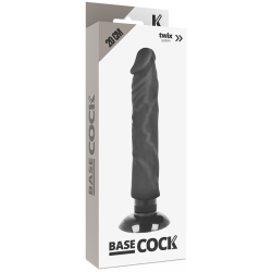vibrateur réaliste 2-1 noir 20 cm -o- 4 cm