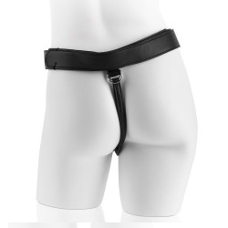 harnais avec pénis noir réaliste 22,9 cm
