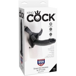 harnais avec pénis noir réaliste 22,9 cm
