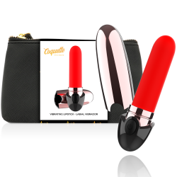 vibrateur rechargeable rouge a lèvres noir- or