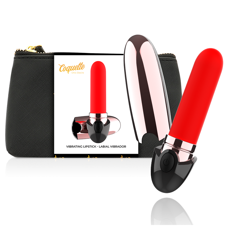 vibrateur rechargeable rouge a lèvres noir- or