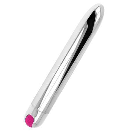 vibrateur argent rechargeable 10 modes 18,5 cm