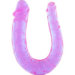 pénis avec deux têtes de gelée flexibles