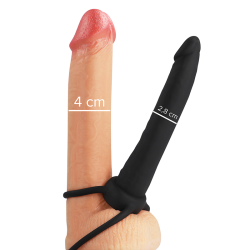 gode anal cobi onyx avec anneau de bite et testicule 13 cm en silicone