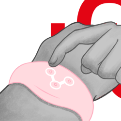 montre à technologie sans fil rose tendre