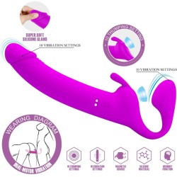 zanini strapless strap-on 10 vibrations violet