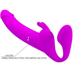 zanini strapless strap-on 10 vibrations violet