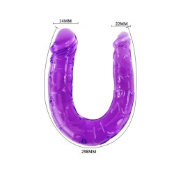 double gode en gelée flexible lilas