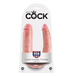 gode double pénétration 17.8 cm naturel