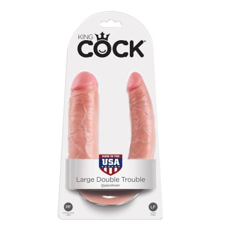 gode double pénétration 17.8 cm naturel
