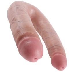 gode double pénétration 17.8 cm naturel