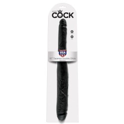 king cock slim double dildo black 40.6 cm