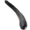 king cock slim double dildo black 40.6 cm