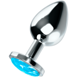 plug anal avec cristal bleu l