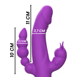 vibrateur en silicone casanova rabbit triple moteur violet