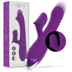 vibrateur rechargeable multifonction iggy up & down avec stimulateur clitoral violet