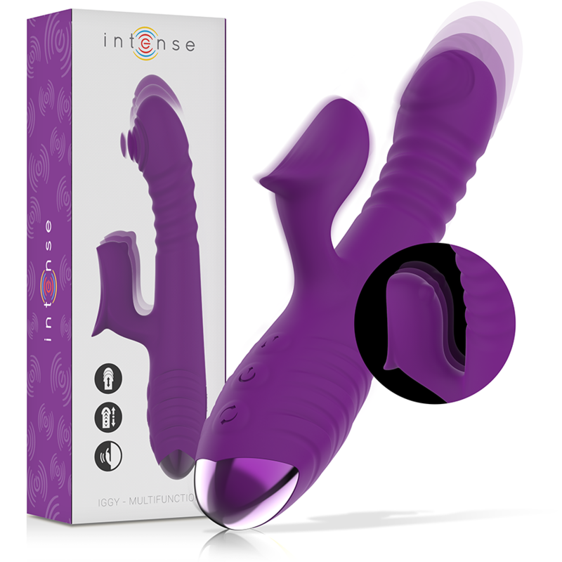 vibrateur rechargeable multifonction iggy up & down avec stimulateur clitoral violet vibrateur rechargeable multifonction iggy up & down avec stimulateur clitoral violet