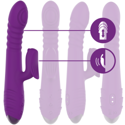 vibrateur rechargeable multifonction iggy up & down avec stimulateur clitoral violet