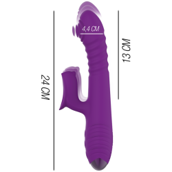 vibrateur rechargeable multifonction iggy up & down avec stimulateur clitoral violet