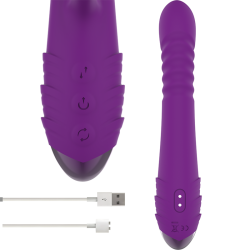 vibrateur rechargeable multifonction iggy up & down avec stimulateur clitoral violet