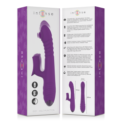 vibrateur rechargeable multifonction iggy up & down avec stimulateur clitoral violet