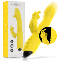 vibrateur multifonction toky up & down avec stimulateur clitoral jaune