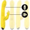 vibrateur multifonction toky up & down avec stimulateur clitoral jaune