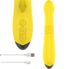 vibrateur multifonction toky up & down avec stimulateur clitoral jaune