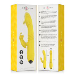 vibrateur multifonction toky up & down avec stimulateur clitoral jaune