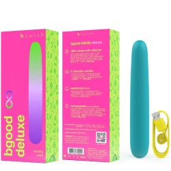 vibrateur rechargeable b swish - bgood infinite deluxe silicone bleu