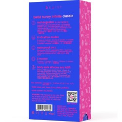 vibrateur rechargeable classique bwild bunny infinite silicone bleu