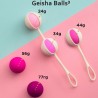set 5 boules de geisha3 rose
