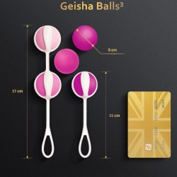 set 5 boules de geisha3 rose