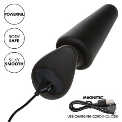 rock bottom tapered anal plug 10 vibrations silicone noir