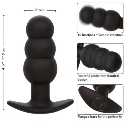 rock bottom plug anal perlé 10 vibrations silicone noir
