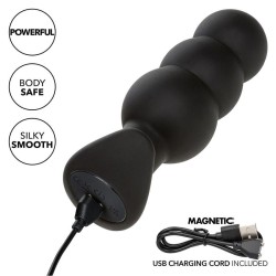rock bottom plug anal perlé 10 vibrations silicone noir