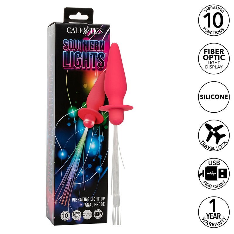southern lights light up plug anal 10 vibrations silicone rose southern lights light up plug anal 10 vibrations silicone rose