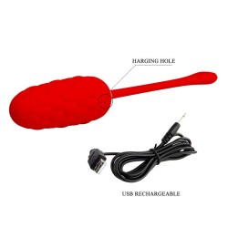oeuf vibrant  texture marine rechargeable rouge