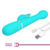vibrateur dejon rabbit 3 en 1 multifonction vert aqua