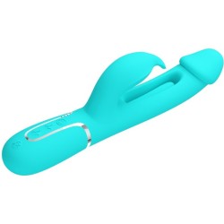 vibrateur dejon rabbit 3 en 1 multifonction vert aqua